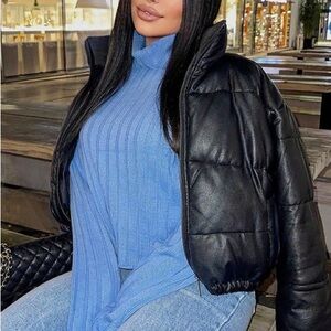 Fashion Nova Can I Just Stay In Bed Sweater - Blue